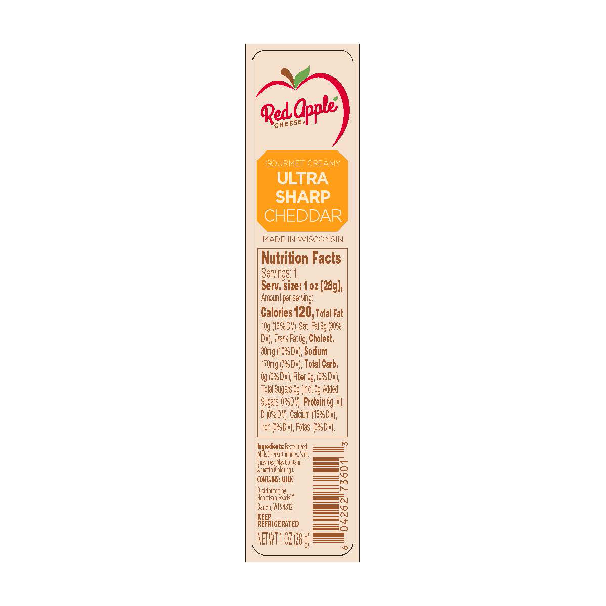 Ultra Sharp Cheddar Gourmet Creamy Cheese Snack Stick